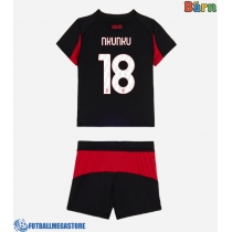 Fotballdrakt Barn AC Milan Christopher Nkunku #18 Hjemmedraktsett 2025-26 Kortermet (+ Korte bukser)